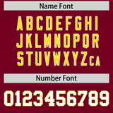 Custom Crimson Gold Side Stripe Pattern Authentic Football Jersey