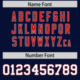 Custom Navy Red Side Stripe Pattern Authentic Football Jersey