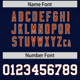 Custom Navy Texas Orange Side Stripe Pattern Authentic Football Jersey