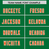 Custom Kelly Green Orange Side Stripe Pattern Authentic Football Jersey