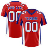 Custom Red Royal Side Stripe Pattern Authentic Football Jersey