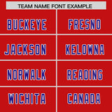 Custom Red Royal Side Stripe Pattern Authentic Football Jersey