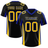 Custom Black Royal Side Stripe Pattern Authentic Football Jersey