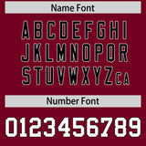 Custom Crimson Black Side Stripe Pattern Authentic Football Jersey