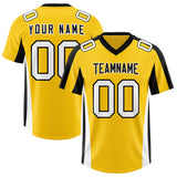 Custom Gold Black Side Stripe Pattern Authentic Football Jersey