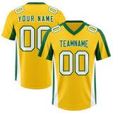 Custom Gold Kelly Green Side Stripe Pattern Authentic Football Jersey