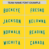 Custom Gold Kelly Green Side Stripe Pattern Authentic Football Jersey