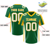 Custom Kelly Green Gold Side Stripe Pattern Authentic Football Jersey