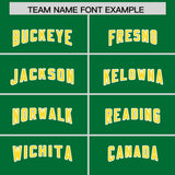 Custom Kelly Green Gold Side Stripe Pattern Authentic Football Jersey