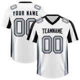 Custom White Black Side Stripe Pattern Authentic Football Jersey