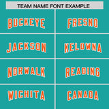 Custom Aqua Orange Side Stripe Pattern Authentic Football Jersey