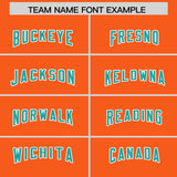 Custom Orange Aqua Side Stripe Pattern Authentic Football Jersey