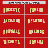 Custom Red Old Gold Side Stripe Pattern Authentic Football Jersey