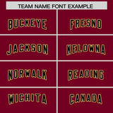 Custom Crimson Black Side Stripe Pattern Authentic Football Jersey