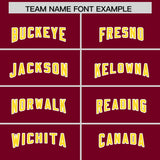 Custom Crimson Gold Side Stripe Pattern Authentic Football Jersey