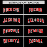 Custom Black Red Side Stripe Pattern Authentic Football Jersey