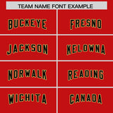 Custom Red Black Side Stripe Pattern Authentic Football Jersey