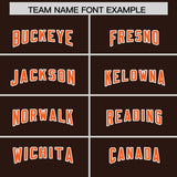 Custom Brown Orange Side Stripe Pattern Authentic Football Jersey