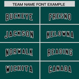 Custom Midnight Green Black Side Stripe Pattern Authentic Football Jersey