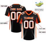 Custom Black Orange Side Stripe Pattern Authentic Football Jersey