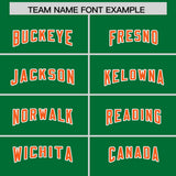 Custom Kelly Green Orange Side Stripe Pattern Authentic Football Jersey