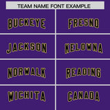 Custom Purple Black Side Stripe Pattern Authentic Football Jersey