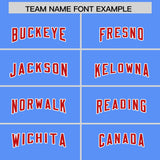 Custom Powder Blue Red Side Stripe Pattern Authentic Football Jersey