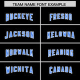 Custom Black Powder Blue Side Stripe Pattern Authentic Football Jersey