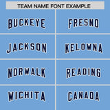Custom Powder Blue Navy Side Stripe Pattern Authentic Football Jersey