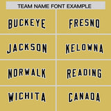 Custom Old Gold Navy Side Stripe Pattern Authentic Football Jersey