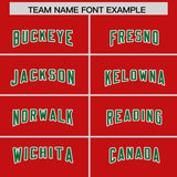 Custom Red Kelly Green Side Stripe Pattern Authentic Football Jersey