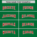 Custom Kelly Green Red Side Stripe Pattern Authentic Football Jersey