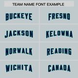 Custom Silver Navy Side Stripe Pattern Authentic Football Jersey