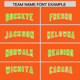 Custom Orange Neon Green Side Stripe Pattern Authentic Football Jersey