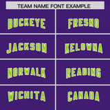 Custom Purple Neon Green Side Stripe Pattern Authentic Football Jersey