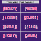 Custom Purple Pink Side Stripe Pattern Authentic Football Jersey