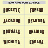 Custom Cream Light Brown Side Stripe Pattern Authentic Football Jersey