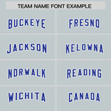 Custom Silver Royal Side Stripe Pattern Authentic Football Jersey