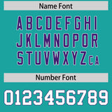 Custom Aqua Purple Side Stripe Pattern Authentic Football Jersey