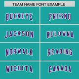 Custom Aqua Purple Side Stripe Pattern Authentic Football Jersey