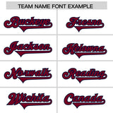 Custom White Crimson Side Stripe Pattern Authentic Football Jersey
