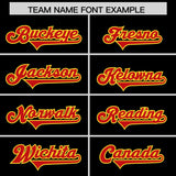 Custom Black Red Side Stripe Pattern Authentic Football Jersey
