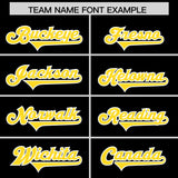 Custom Black Gold Side Stripe Pattern Authentic Football Jersey