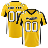 Custom Gold Black Side Stripe Pattern Authentic Football Jersey