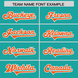 Custom Aqua Orange Side Stripe Pattern Authentic Football Jersey