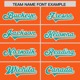 Custom Orange Aqua Side Stripe Pattern Authentic Football Jersey