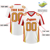 Custom White Red Side Stripe Pattern Authentic Football Jersey