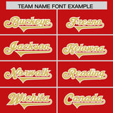 Custom Red Old Gold Side Stripe Pattern Authentic Football Jersey