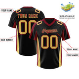 Custom Black Crimson Side Stripe Pattern Authentic Football Jersey