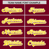Custom Crimson Gold Side Stripe Pattern Authentic Football Jersey